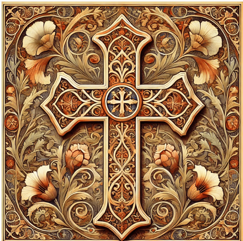 Art Nouveau Cross Print