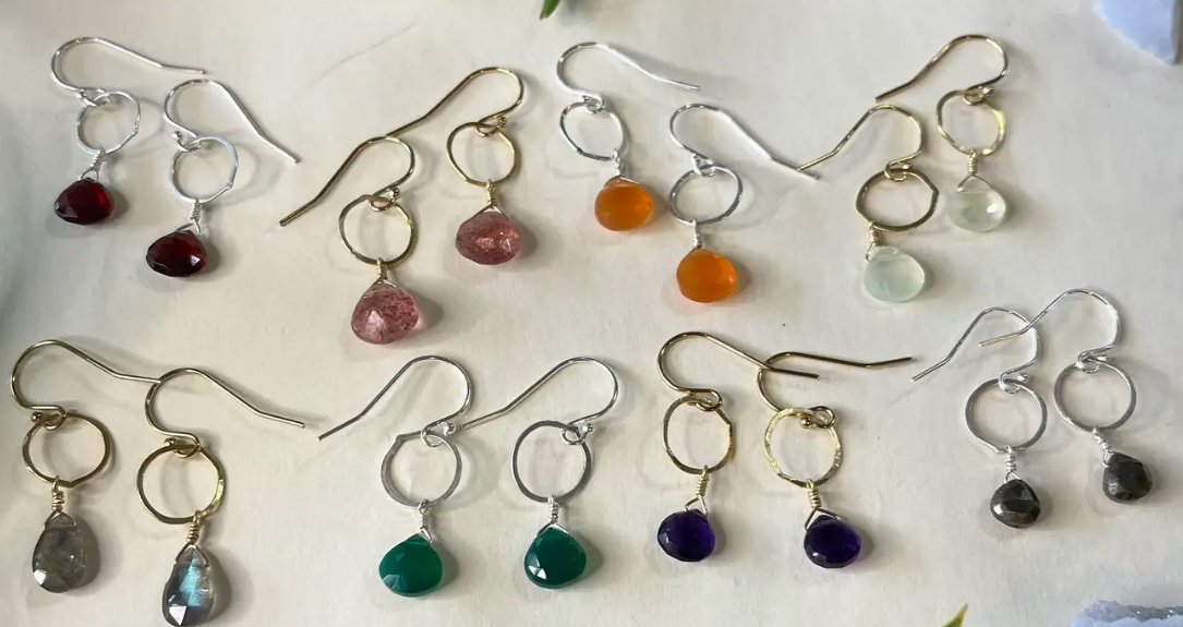 Gemstone Dangle Earrings