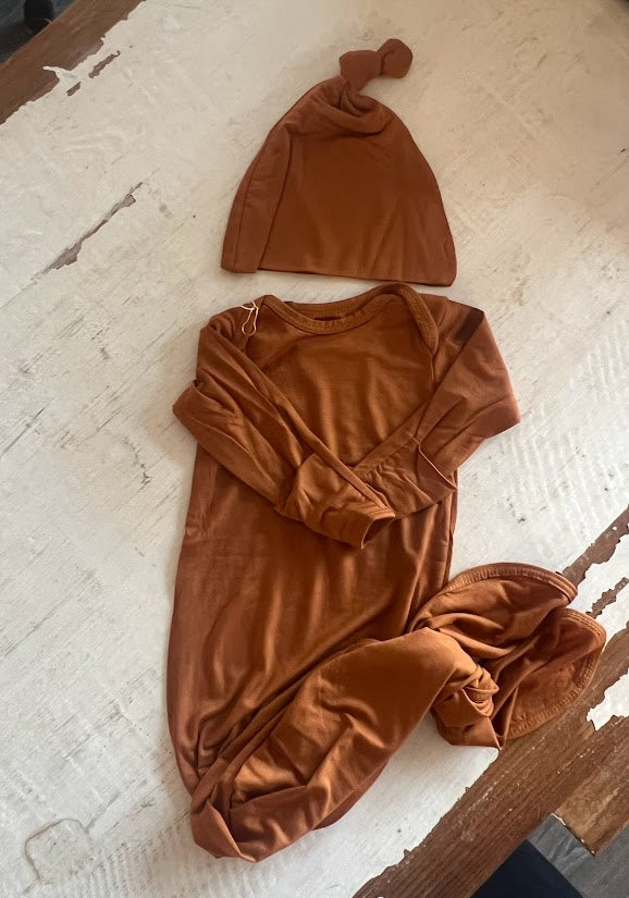 Saddle Orange Knotted Gown