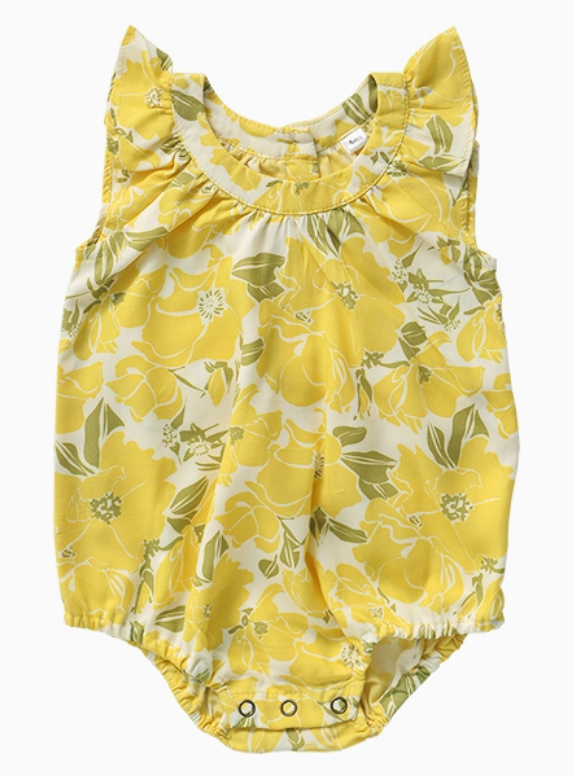 Yellow Floral Onesie