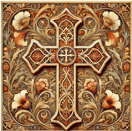Art Nouveau Cross Print