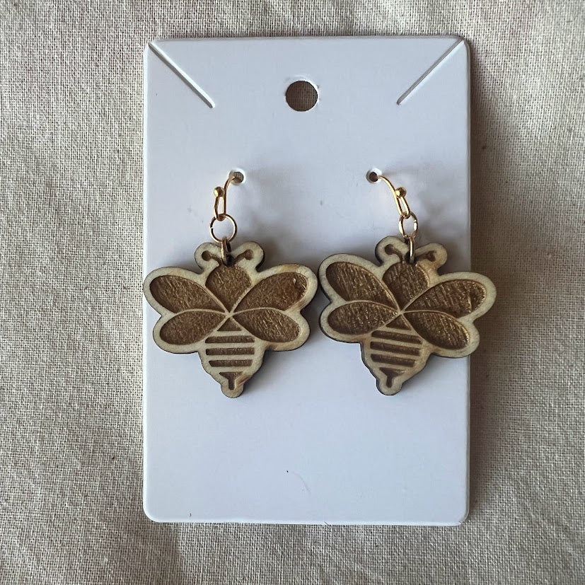 Wooden EO Earrings