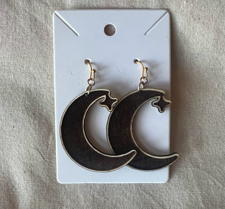 Wooden EO Earrings