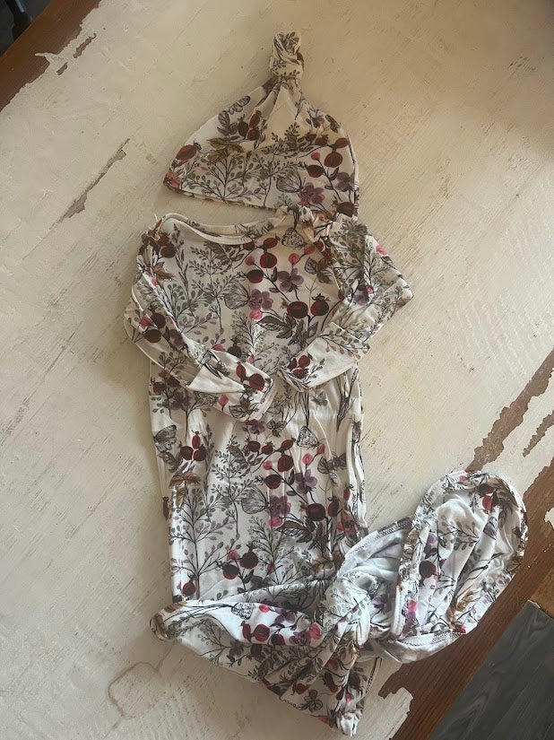 Floral Flower Knotted Gown
