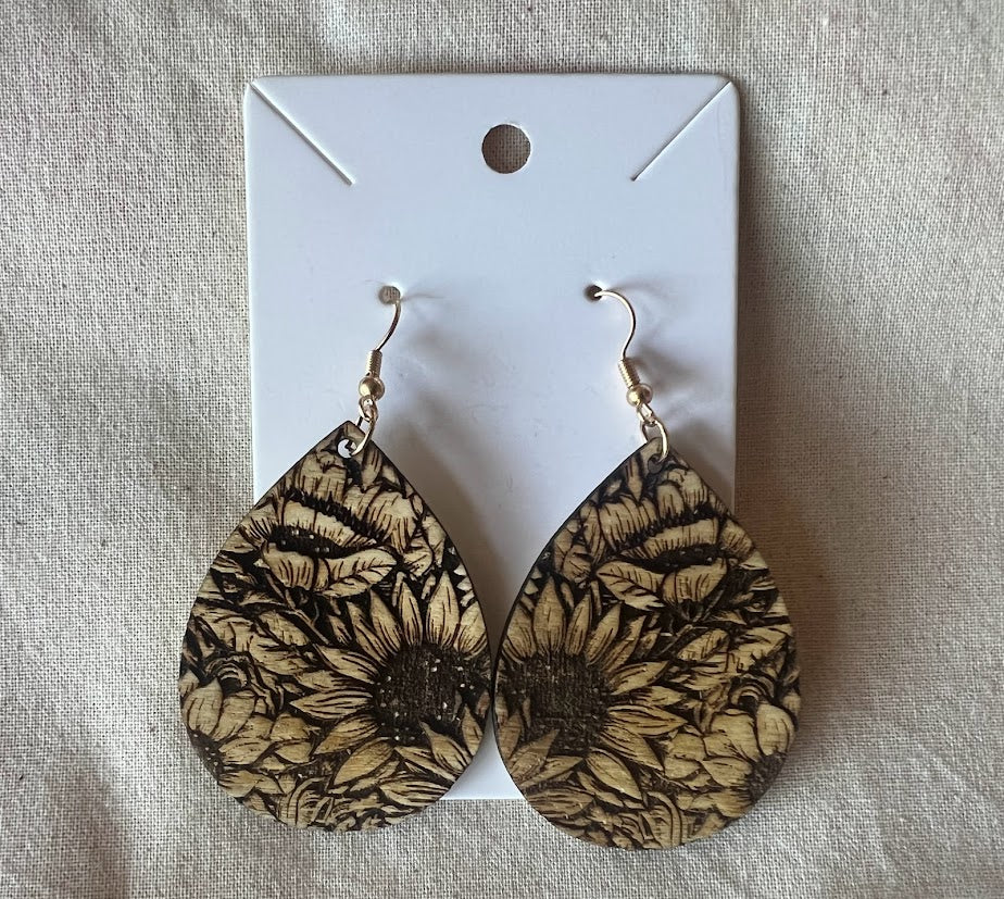 Wooden EO Earrings