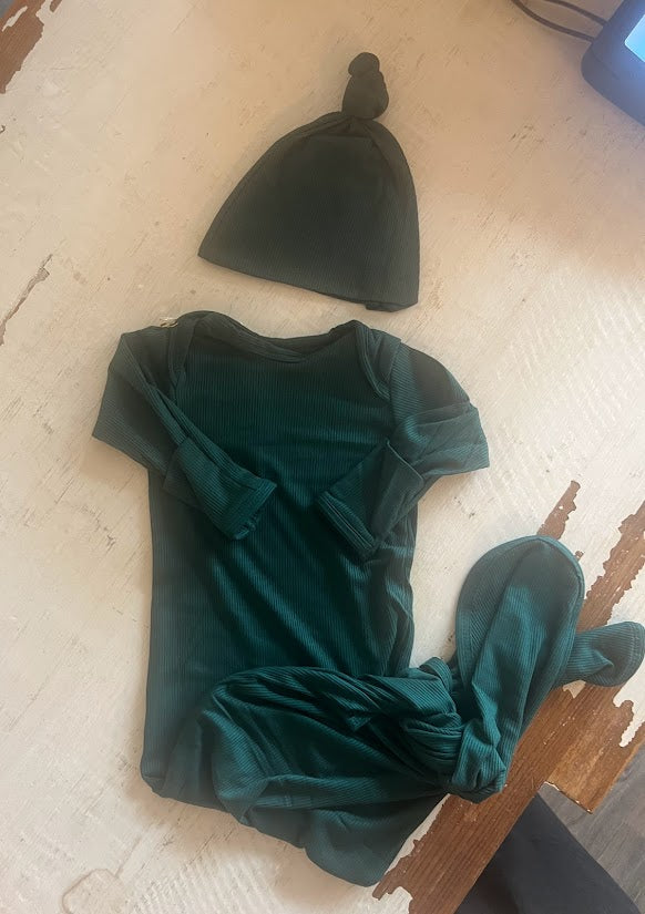 Forest Green Knotted Gown