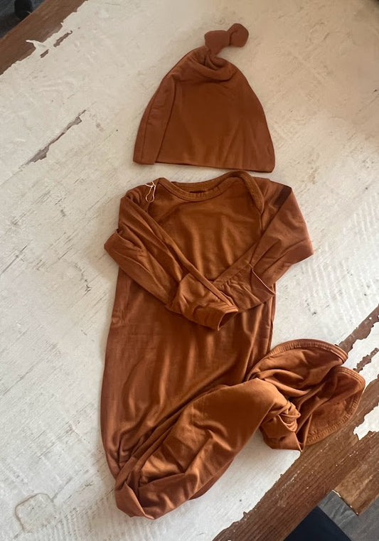 Saddle Orange Knotted Gown