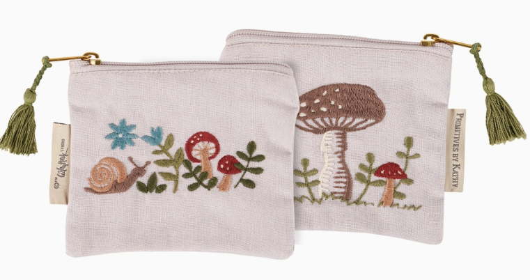 Snail Mushroom Zipper Pouch