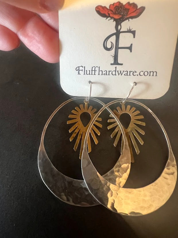 Sol Earrings Silver & Gold