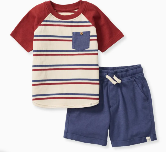 USA Stripe Shorts Set
